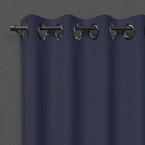 Soleil d'ocre OSCURANTE Tenda con Occhielli, Blu (Blu Navy), 140 x 250 cm (1/2)