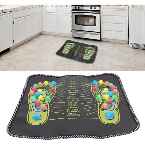 Tapis de Massage pour Pieds - Tapis de Reflexologie avec Points Simulant Galets de Pierre - 35x35cm - Design Amovible et Transportable (1/5)