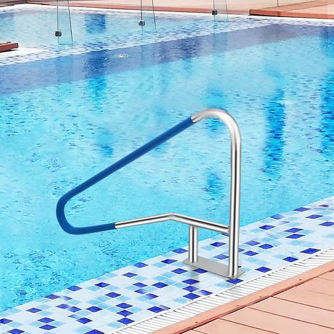 Main courante de piscine en acier inoxydable robuste pour entrée de bain – Rampe d'escalier antidérapante et sécurisée, charge de 170 kg, installation facile, avec revêtement de poignée – Accessoire i