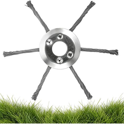 Tondeuse à fil d'acier Brosse rotative pour mauvaises herbes Tête de tondeuse à nœud torsadé 25,4 mm Diamètre du trou pour la tondeuse à gazon de batterie au lithium (6T) (1/5)
