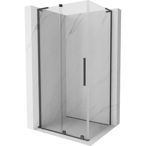 Mexen Velar L Duschkabine Schiebetür 100 x 80 cm, transparent, gun gray gebürstet - 871-100-080-03-66 (1/5)