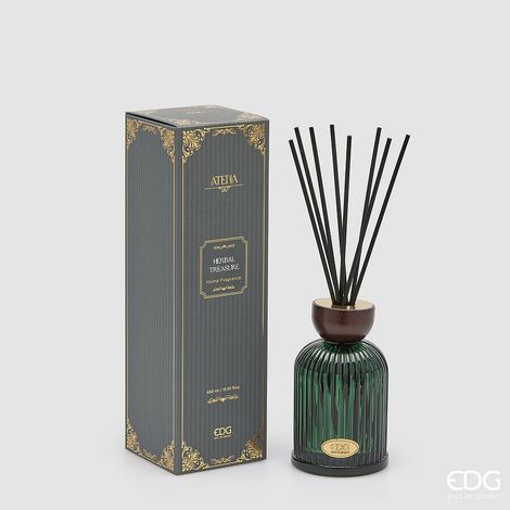EDG Enzo De Gasperi Profumatore Bottiglia Atena Herbal Treasure 460 ml H16 Ø9 cm – Profumo per Ambiente (1/3)