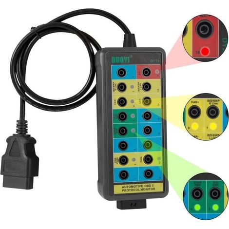 OBD2 Breakout Box Outil de diagnostic 16 broches Détecteur de protocole OBDII Détection de communication/diagnostique/programmation/codage Breakout Box (1/5)