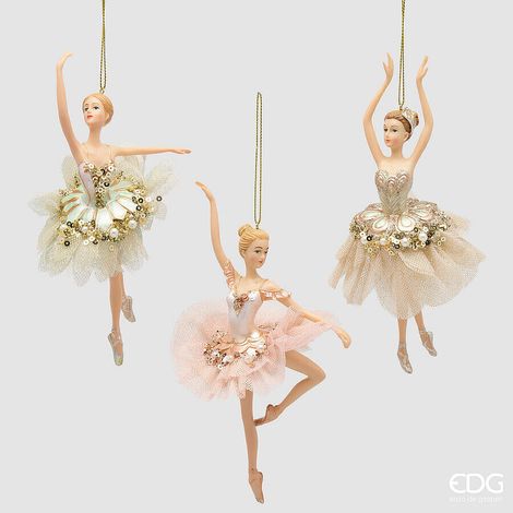 EDG Enzo De Gasperi Addobbo Ballerina Pink Mix H17 cm – 1 Pezzo Assortito Decorazione di Natale (1/2)