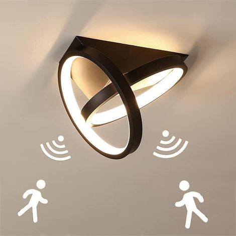 Lámpara de techo LED de 26 W con sensor de movimiento, Iluminación moderna para escaleras, Sala de estar, Cocina, Garaje, Blanco cálido 3000 K (1/5)
