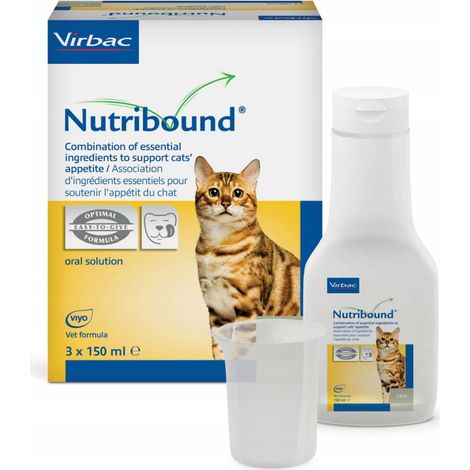 VIRBAC NUTRIBOUND soluzione per gatti in convalescenza 3x150ml (1/2)