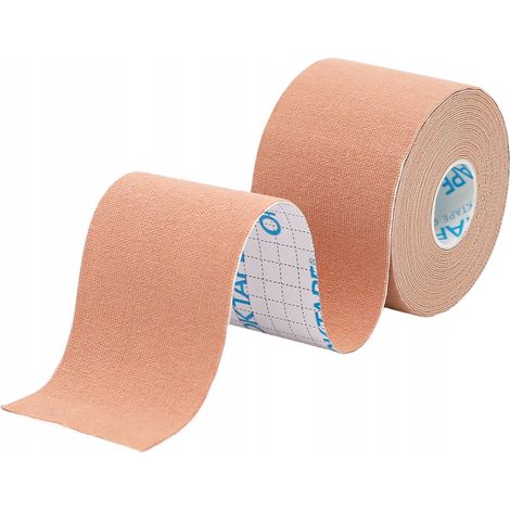 Kinesiologie-Tape, elastische Sportbandage, 2 x 5 m x 5 cm, Beige (1/2)