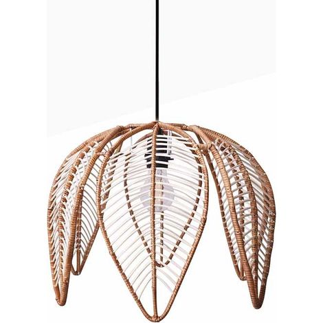 Suspension en rotin "Bintan" en forme de fleur - Noir boho chic (1/5)