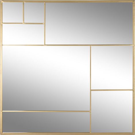 Espejo Hierro Cristal 90X2X90 Dorado (1/4)