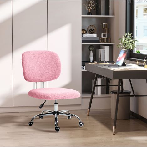 Sedia da ufficio 48x53x80-90 cm rosa in poliestere regolabile senza braccioli (1/5)