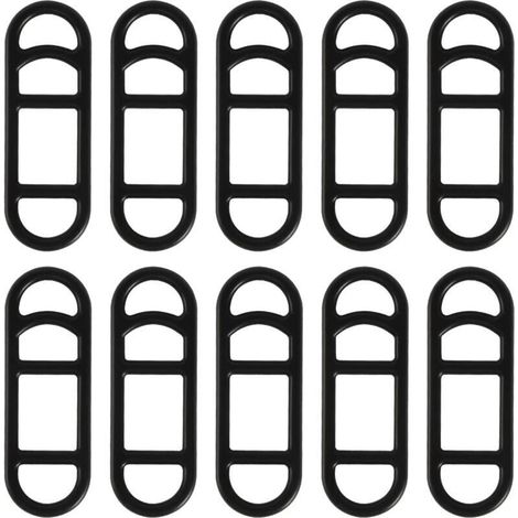 Lot de 10 bandes en silicone pour vélo - Anneaux en caoutchouc stretch - Support de lampe de poche - Bande de fixation en silicone - Support de guidon pour lampe de poche LED - Noir
