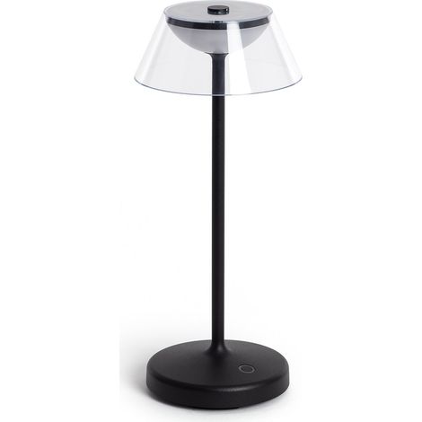 LED Tischleuchte 3W tragbar mit wieder aufladbarem USB Akku Aluminium Dipley Schwarz (1/5)