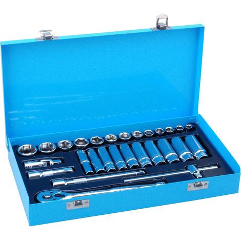 BlueSpot Tools 01547 28PCE - Set di bussole metriche da 3/8", 8-24 mm (1/4)