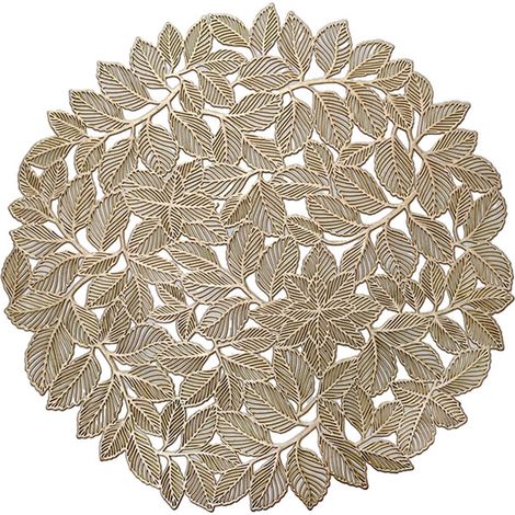 Placemat - Cuir De Pvc Doré - Isolation Thermique - Antidérapant - Pour Cuisine Et Salle À Manger - 38 X 38 Cm - 1 Pièce (1/5)