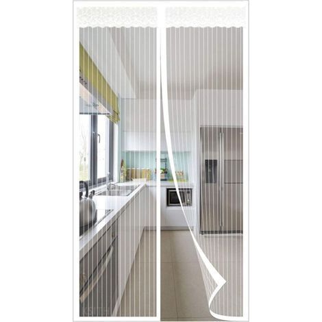 Mosquitera magnética Rideau para puerta de hasta 90 cm x 210 cm (blanco) (1/5)