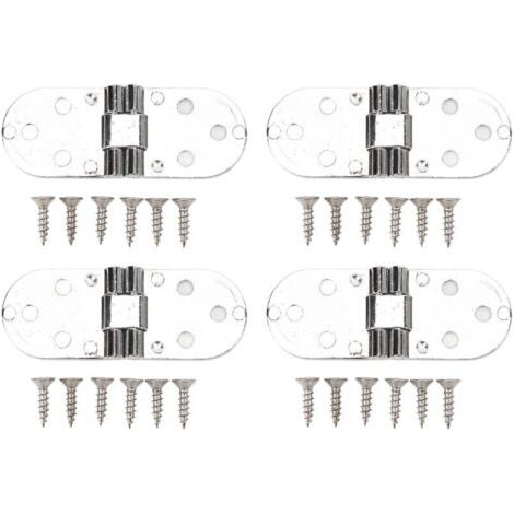 Pair Lot de 4 jeux de charnières rabattables 180° – Alliage de zinc – Chromé brillant – Épaisseur 2,2 mm (1/5)
