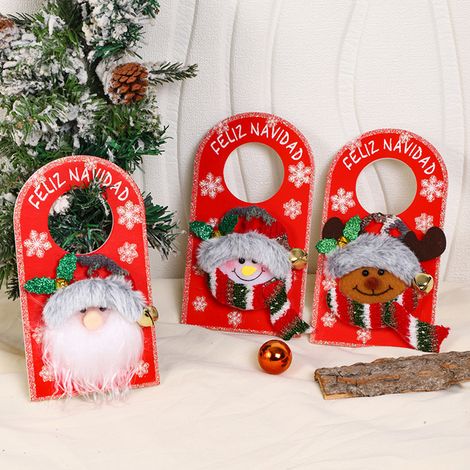 Guirlande Porte Noël - Décoration Porte Poignée en Feutre - Santa Claus Bonhomme De Neige Renne - Intérieur Maison Chambre Hôtel - Lot de 3 (1/5)