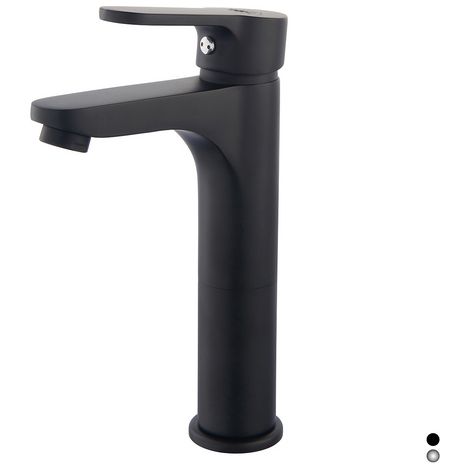 MISCELATORE MONOCOMANDO LAVABO ALTO SERIE PACO- Nero opaco - Senza piletta- DH- pezzi 1
