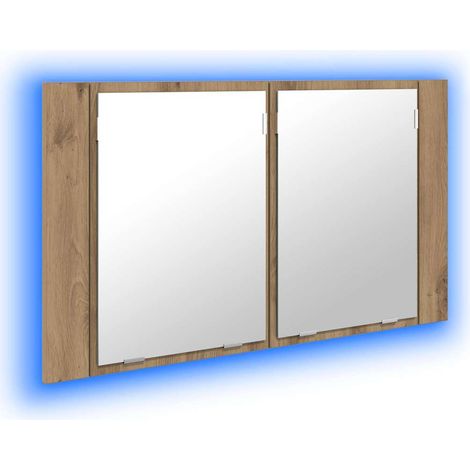 Badezimmerspiegelschrank mit Tür Artisan-Eiche 80 x 12 x 45 cm vidaXL