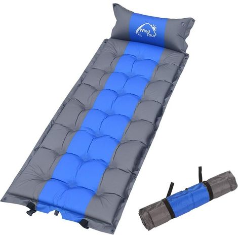 Matelas de couchage autogonflant avec oreiller pour le camping - Matelas pneumatique léger pour la randonnée, la randonnée, les voyages (1/3)