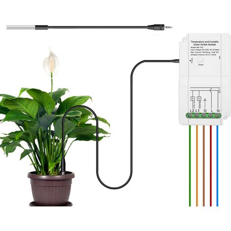 WLAN-Temperatur- und Feuchtigkeitsregelungsmodul mit Doppelrelais und Sensor (1/5)