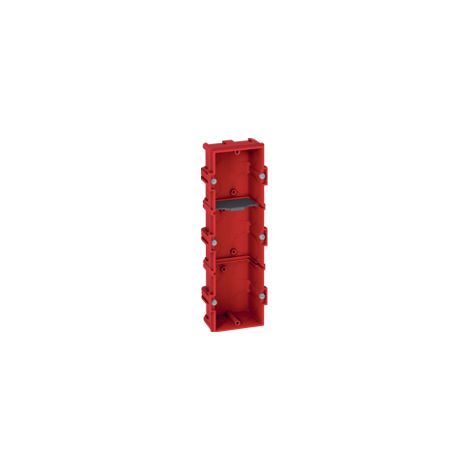 Legrand – Boîte d'encastrement mural 3 postes – Profondeur 40mm – Fixation à vis pour maçonnerie – Entrées latérales pour gaines