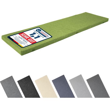 Garronda Coussin Exterieur Impermeable 120x40 cm pour Banc de Jardin Canapé et Balancelle Housse en Polyester Résistant UV pour Terrasse Balcon et Intérieur avec Élastiques GD-0220 Vert