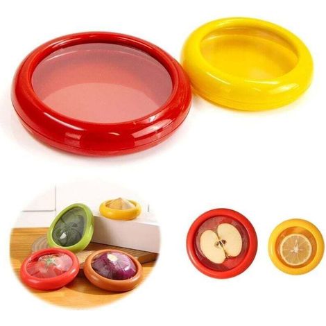 Boîtes de Conservation Avec Couvercle Extensible Charcuterie - Hermétique Stockage Long Terme Légumes/Citron/Tomate/Avocat, Convient pour Micro-ondes, Four, Congélateur Lave-vaiss, 2pcs (1/4)
