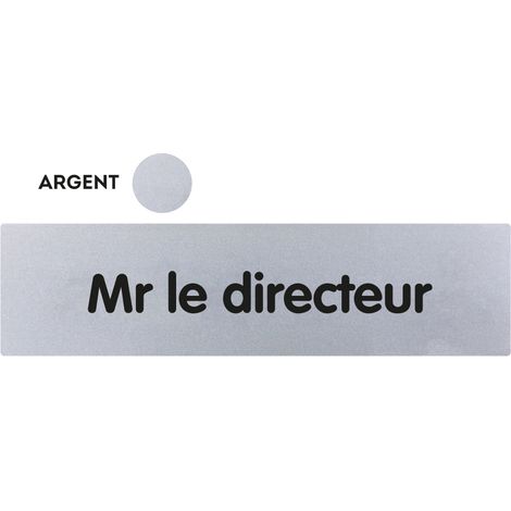 Plaque de porte Mr le directeur - Classique argent 170x45mm - 4320861