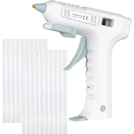 Pistolet à Colle sans Fil, 20s Préchauffage Rapide, 2.6Ah Rechargeable, avec LED - Idéal pour DIY et Loisirs Créatifs (1/5)