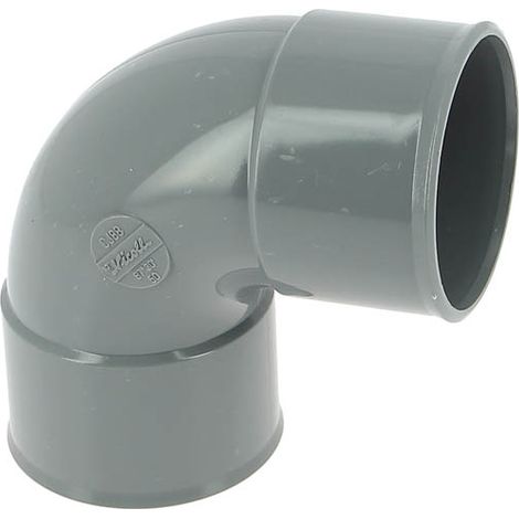 Nicoll – Coude PVC 50mm femelle-femelle à 87°30 – À coller – Pour chantiers humides – Raccord de robinetterie gris