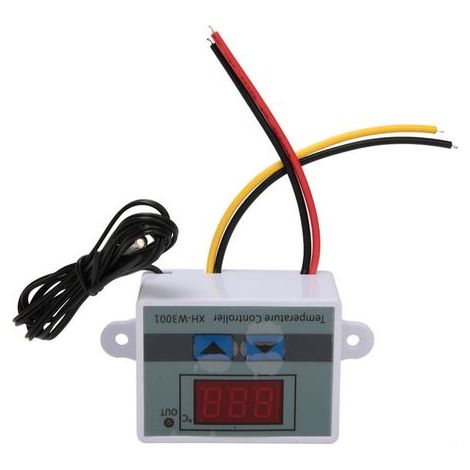 Commutateur de thermostat de régulateur de température XH‑W3001 avec sonde de capteur étanche (110‑220 V 1500 W) (1/5)