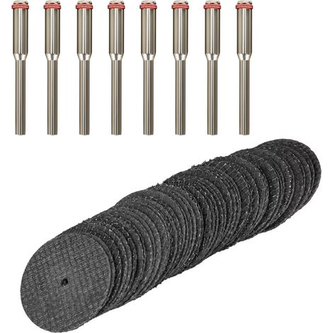 Lot de 60 disques à tronçonner avec 8 disques à tronçonner abrasifs de 3 mm, mandrin de 32 mm, mini disques à tronçonner en métal, micro disques à tronçonner en métal, pour le travail du bois (1/5)