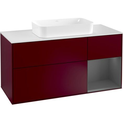 V&B Waschtischunterschrank Wandbeleuchtung Finion 120cm, Pl w m, Reg re Anthrac. m, Peo m (1/2)