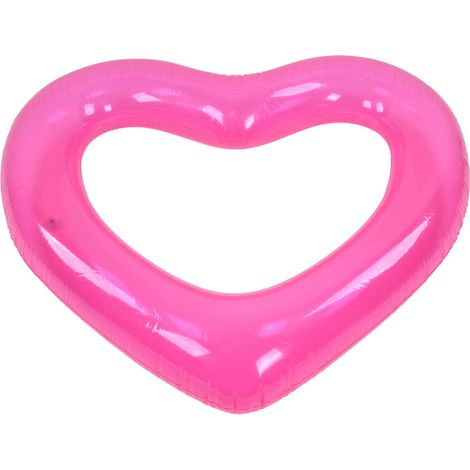 Heart Pool Float PVC Material Skin Friendly Lightweight Pink Romantic Style Floating Tubes for Summer