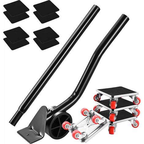 roulettes pour Meubles Épisseur, Kit de Leve Meuble Deplace Meuble Lourd Charge de 600 kg Rotative 360° pour Réfrigérateurs, Laver, Canapés