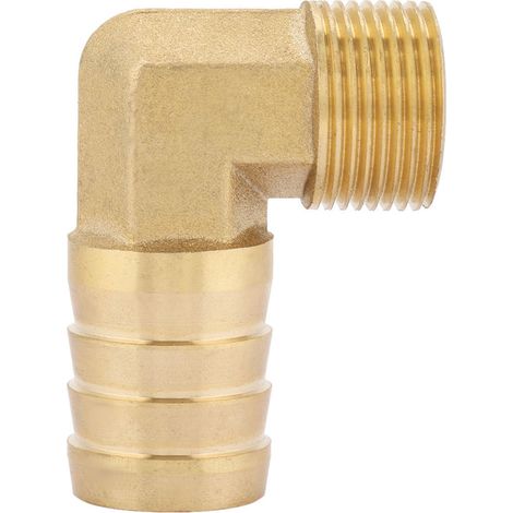 Raccord coudé en laiton à filetage mâle 3/4" avec embout cannelé pour tuyau (25 mm) (1/5)