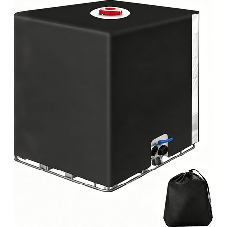 Housse IBC 1000L, bâche cuve 1000L étanche, Oxford, bâche cuve 1000L en Oxford, étanche, anti-UV, avec fenêtre, housse IBC pour usage extérieur (1/5)