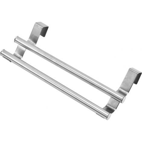 Towel Rack, Bathroom Towel Holder, Kitchen Towel Holder without Drilling, Over-the-Door Extendable Towel Rack for Bathroom, Stainless Steel, Silver (1/5)