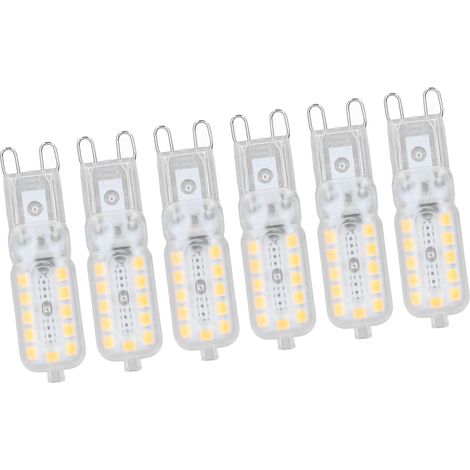 Lot de 6 ampoules G9 5W 22LED dimmable, lumière chaude 110-140V, pour plafonniers, suspensions, appliques et lampes de table, certification CE+ROHS. (1/5)