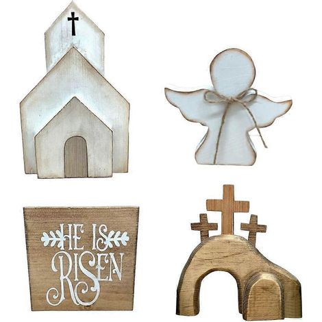 Crèche, tombes, statue, Pâques, Résurrection, scènes, décorations de Pâques (1/4)