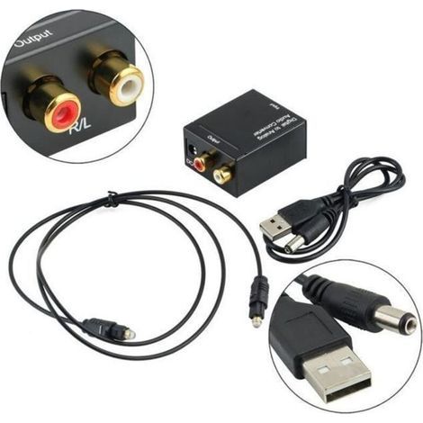 Convertisseur Audio Numérique vers Analogique - XY FR - Toslink - Coaxial - RCA - Noir (1/3)
