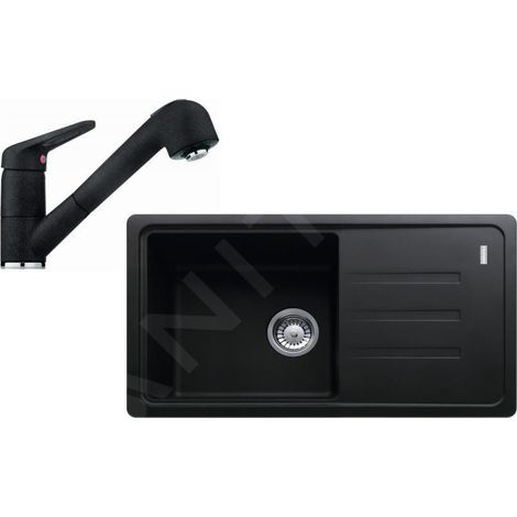 Franke - Set de cuisine G122, évier en fragranit BSG 611-78/39, onyx + robinet FC 9547.071, chrome/onyx 114.0441.181 (1/4)