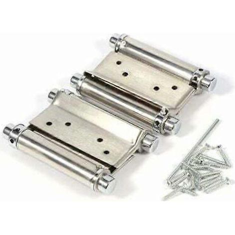 Charnières à ressort double action en acier inoxydable (2 pièces) pour portes de garage et portes battantes. Capacité de charge : jusqu’à 15 kg. (1/3)