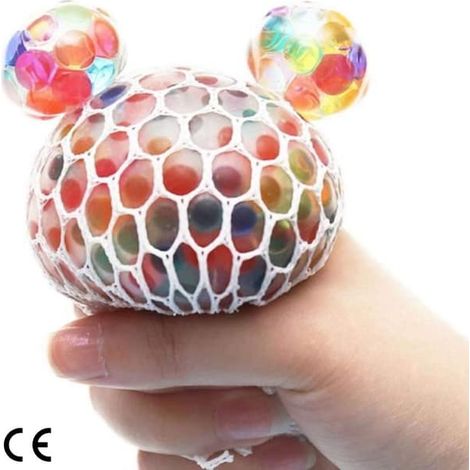 Balle anti-stress - Balle à presser - arc-en-ciel - balles anti-stress en filet - pour enfants et adultes - au bureau ou dans la chambre d'enfant - 6 cm (1/5)
