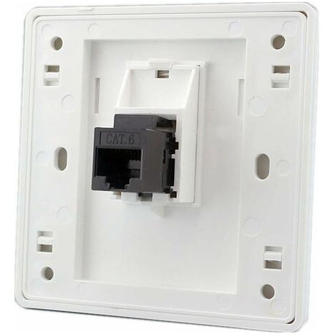 Prise réseau double passage Gigabit CAT6 femelle vers femelle RJ45 LAN panneau avant prise Internet droite, 86x86mm 1pc (1/5)