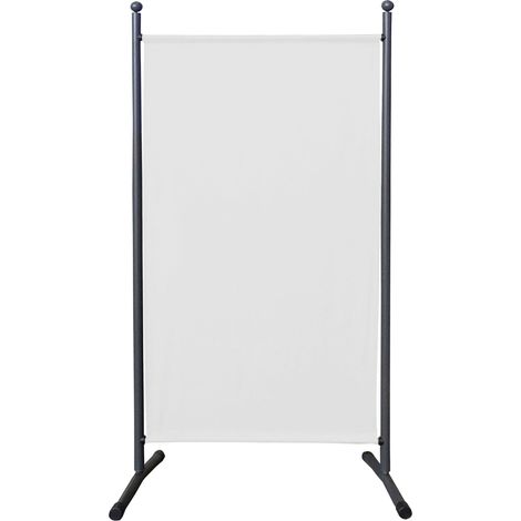 Paravent 180 x 78 cm Stoff Raumteiler Klein Stellwand Trennwand Balkon Sichtschutz Weiß (1/4)
