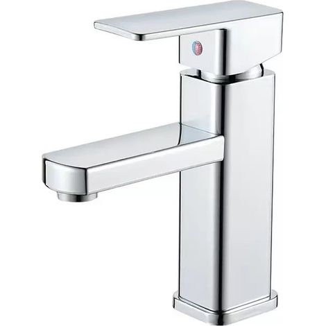 Robinet de Salle de Bain - Mitigeur de Lavabo Argent - Mitigeur Eau Chaude et Froide - Mitigeur Monocommande Mat Argent (1/5)