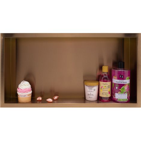 BALNEO - niche murale 60x30x7 cm cuivrée en acier inoxydable WALL-BOX - étagère de salle de bain