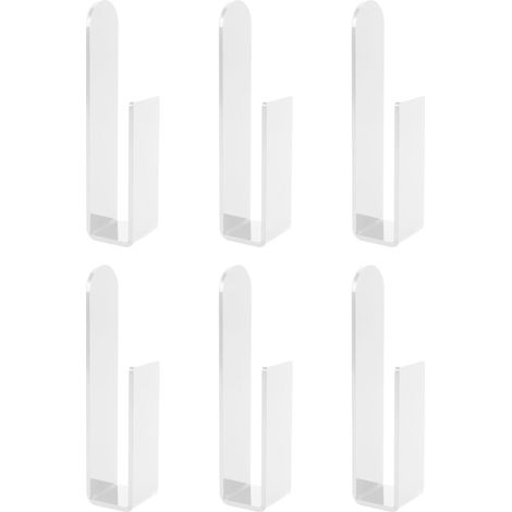 Support mural casquette 6pcs Acrylique transparent Auto-adhésif Crochet rangement porte placard Design minimaliste stable (1/4)